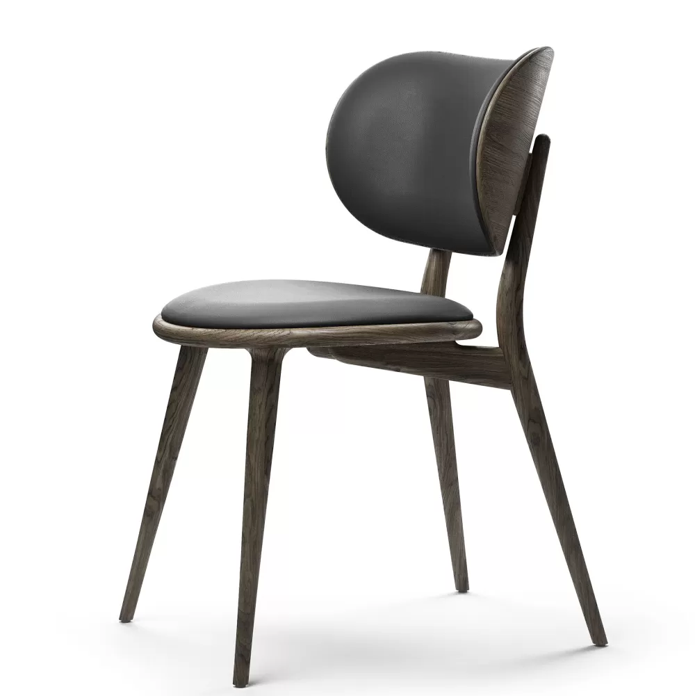 Sedie^Mater The Dining Chair | Sedia | Rovere Grigio Sirka - Pelle Nera