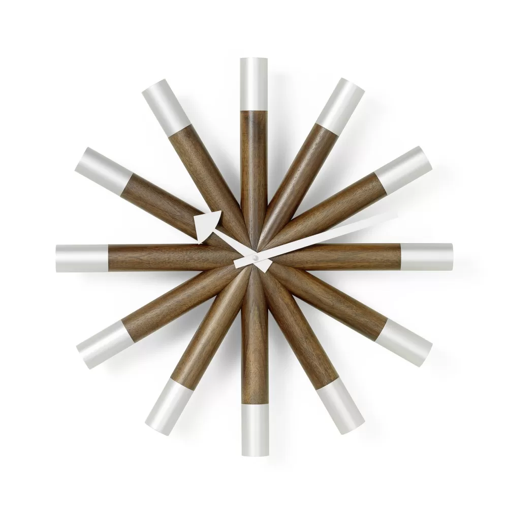 Orologi^Vitra Wheel Clock | Orologio Da Parete | Noce-Alluminio